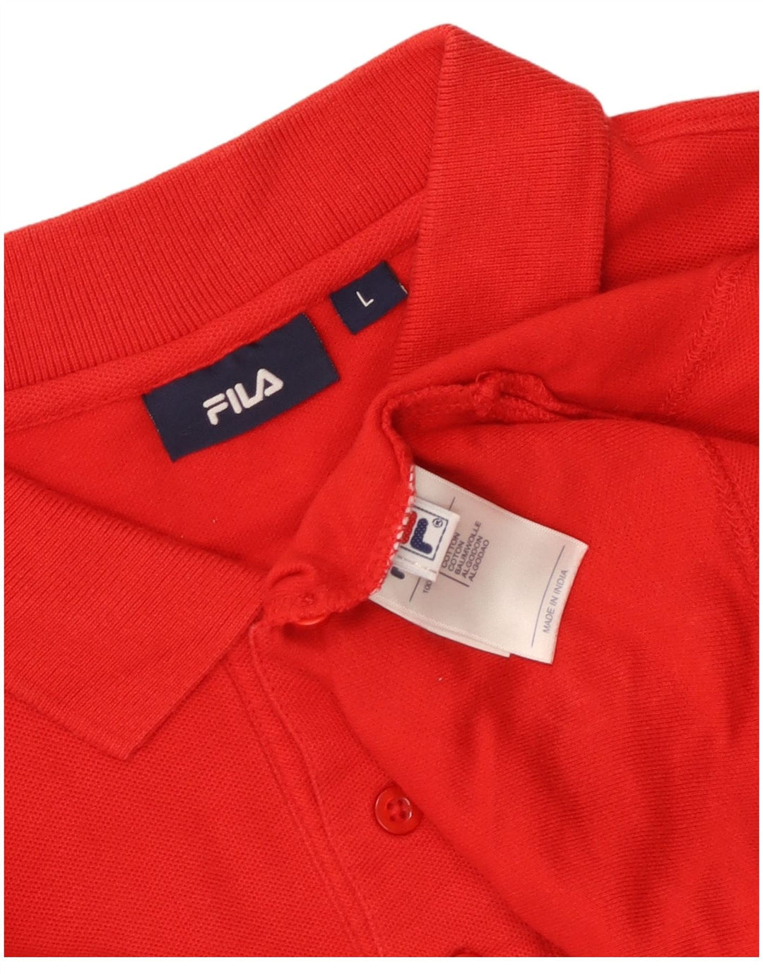 Fila Polo para hombre de algodón rojo grande