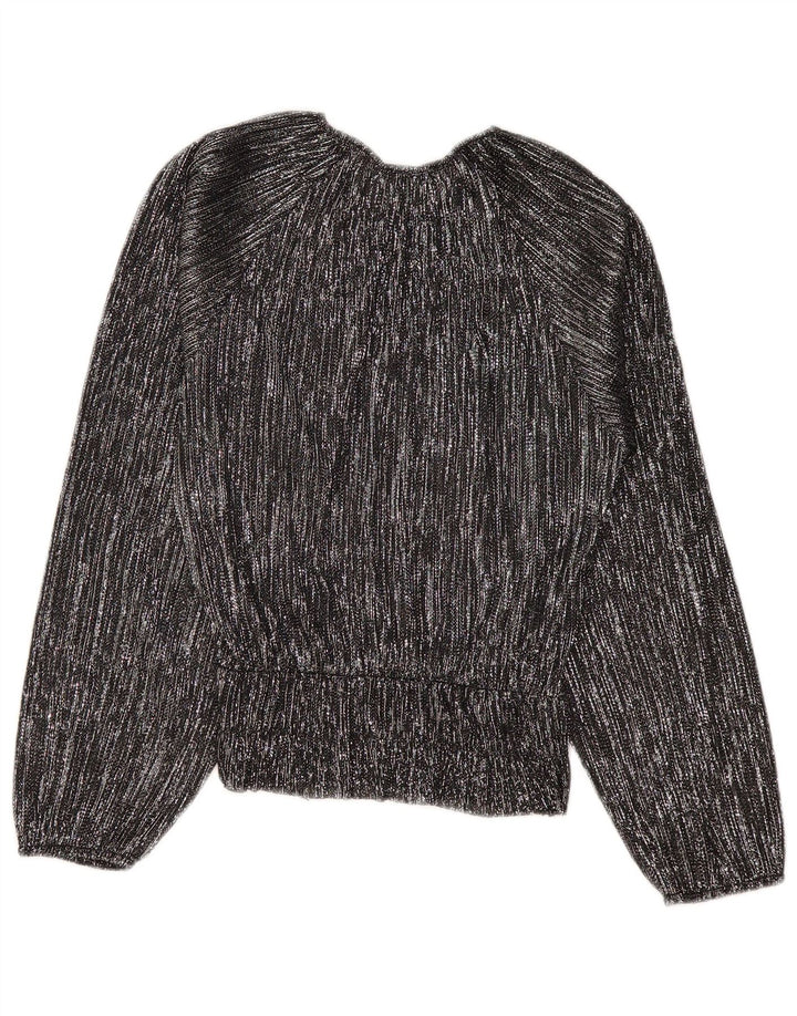 ZARA Blusa extragrande de manga larga para mujer Top UK 10 Small Black Stripes