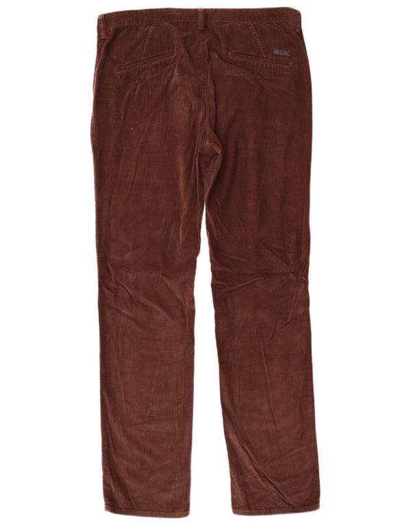 Hugo Boss Pantalones rectos de pana para hombre IT 52 XL W36 L34 Algodón marrón
