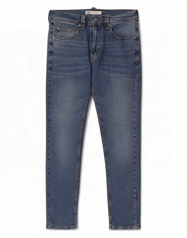 Zara Mens Slim Jeans EU 38 Small W30 L30 Algodón Azul