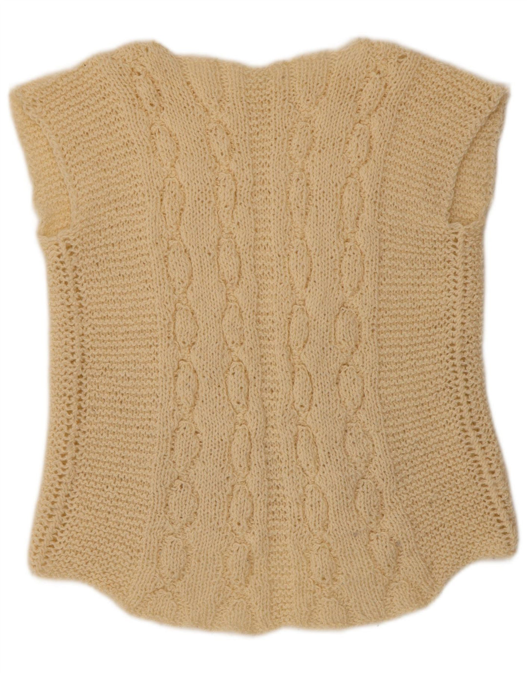 VINTAGE Chaleco de mujer Camiseta sin mangas Reino Unido 12 Beige medio