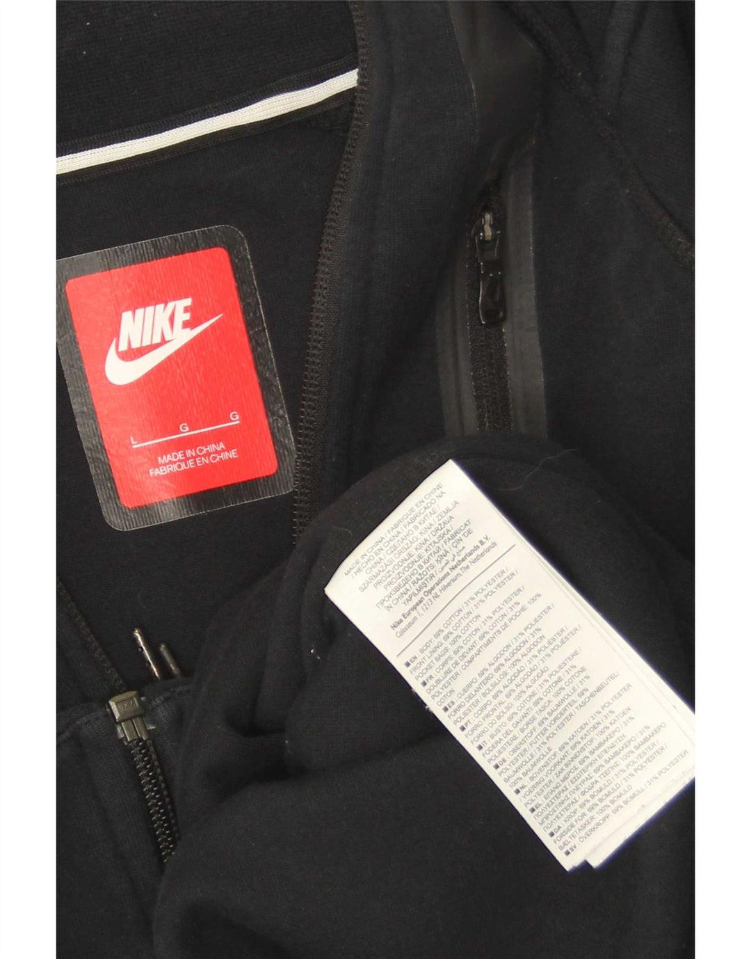 Nike - Chaqueta de chándal para mujer, talla 40, talla grande, algodón negro