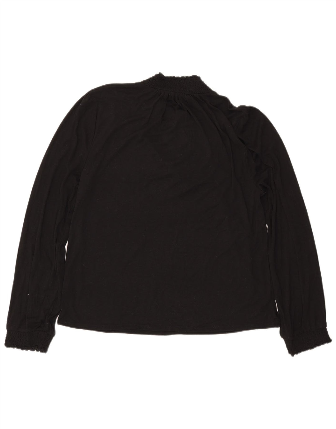 J. CREW Blusa de manga larga para mujer UK 46 Grande Poliéster negro