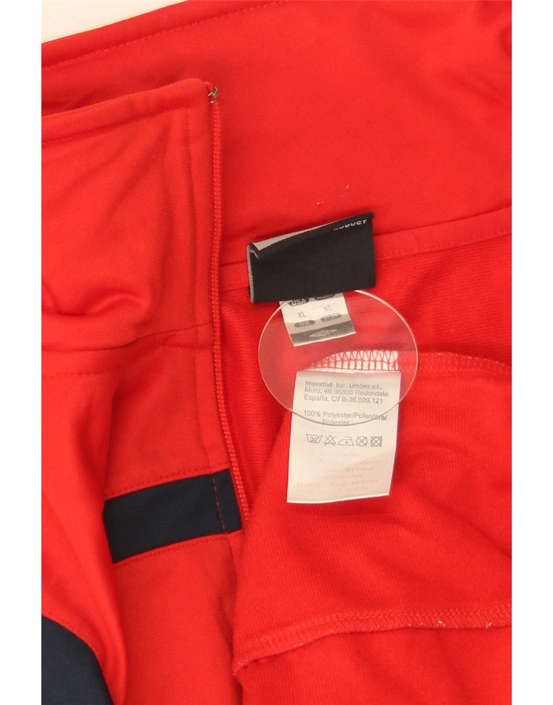Umbro Hombre Chándal Top Chaqueta XL Rojo Colorblock Poliéster