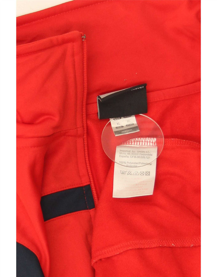 Umbro Hombre Chándal Top Chaqueta XL Rojo Colorblock Poliéster