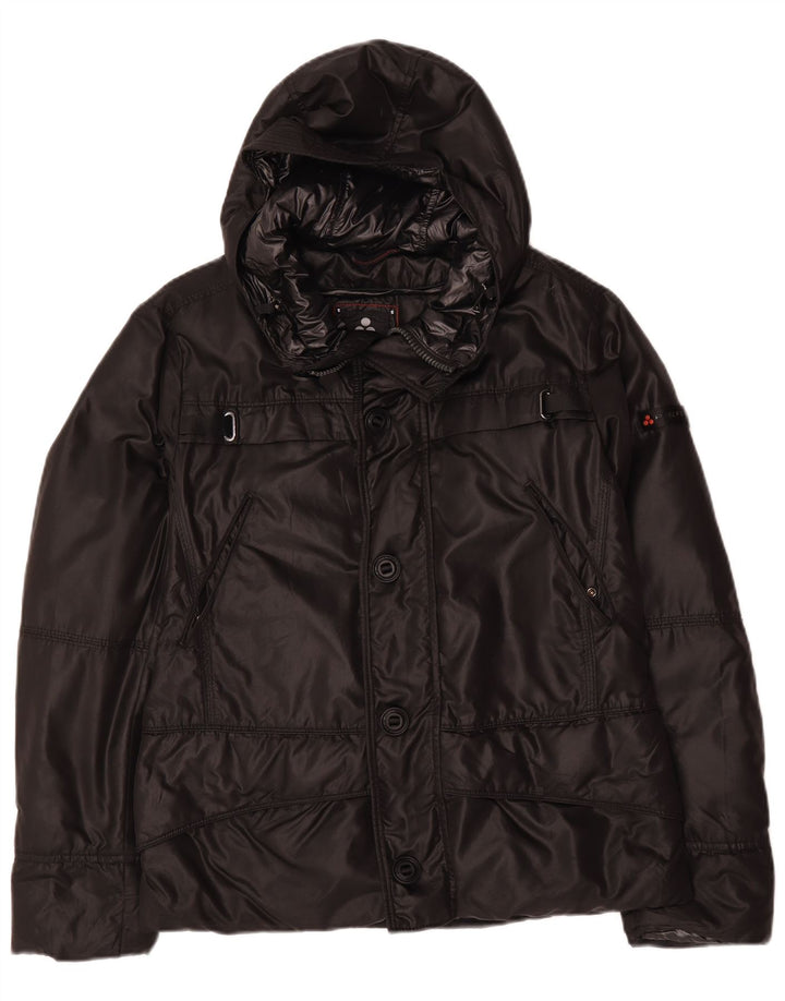 PEUTEREY Chaqueta acolchada con capucha para hombre UK 38 Mediana Poliamida negra