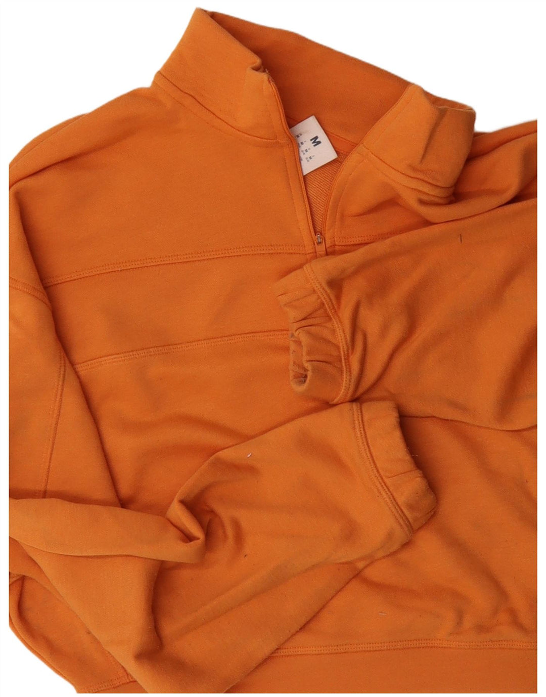 REEBOK Sudadera corta con cuello y cremallera para mujer UK 40 Mediano Naranja