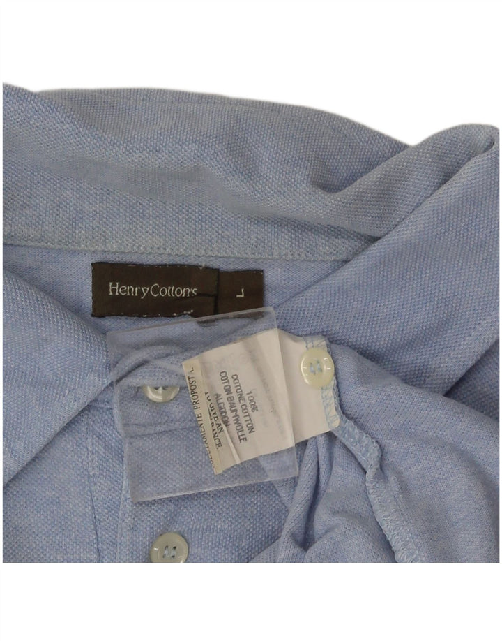 Henry Cottons Polo para hombre de algodón azul grande