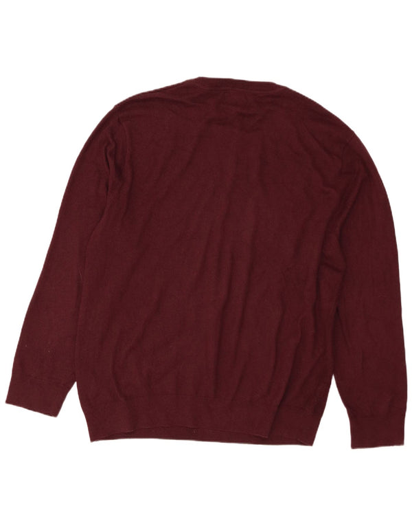 Nautica Jersey de cuello redondo para hombre XL Algodón burdeos