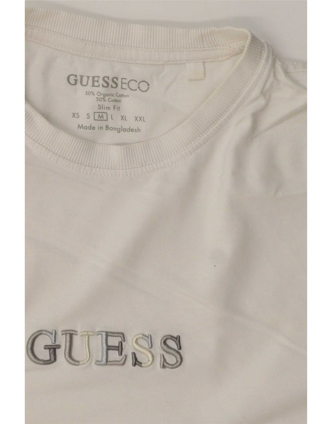 Guess Hombre Slim Fit Graphic Camiseta Top Algodón Blanco Mediano