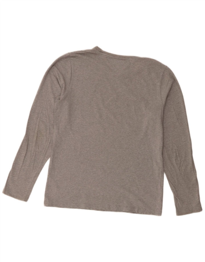 Tommy Hilfiger Top ajustado de manga larga para hombre de algodón moteado gris grande