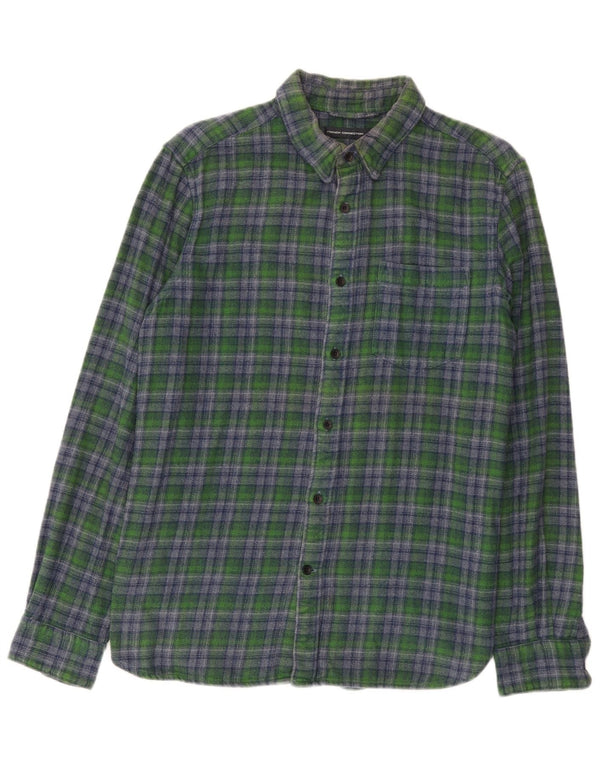 Camisa de franela de algodón a cuadros verde medio para hombre de French Connection