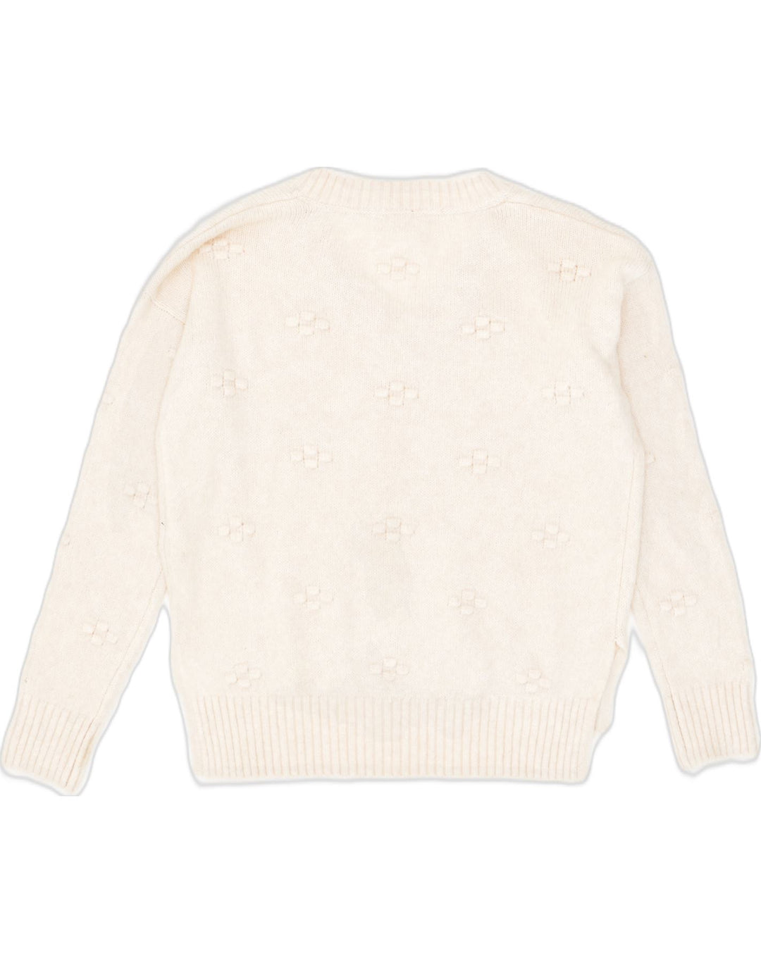 FAT FACE Womens V-Neck Jumper Sweater UK 8 Small  Beige Nylon | Vintage Fat Face | Thrift | Second-Hand Fat Face | Used Clothing | Messina Hembry 