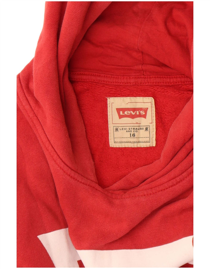 Levi's - Jersey con capucha para niño (15-16 años), color rojo