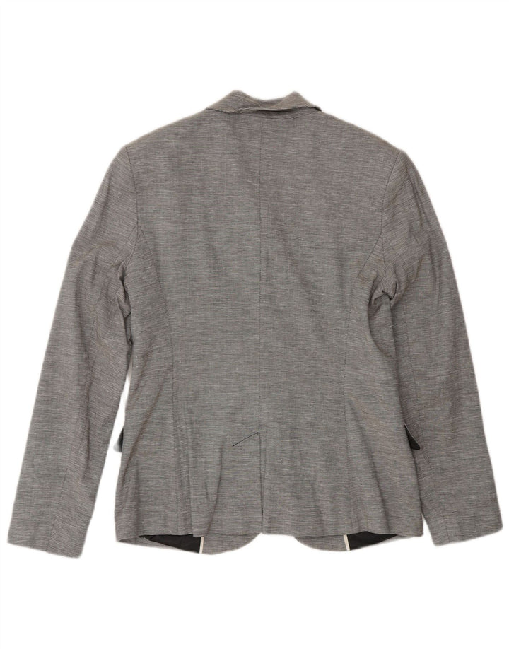 French Connection Chaqueta tipo blazer de 2 botones para mujer UK 42 Gris medio a rayas