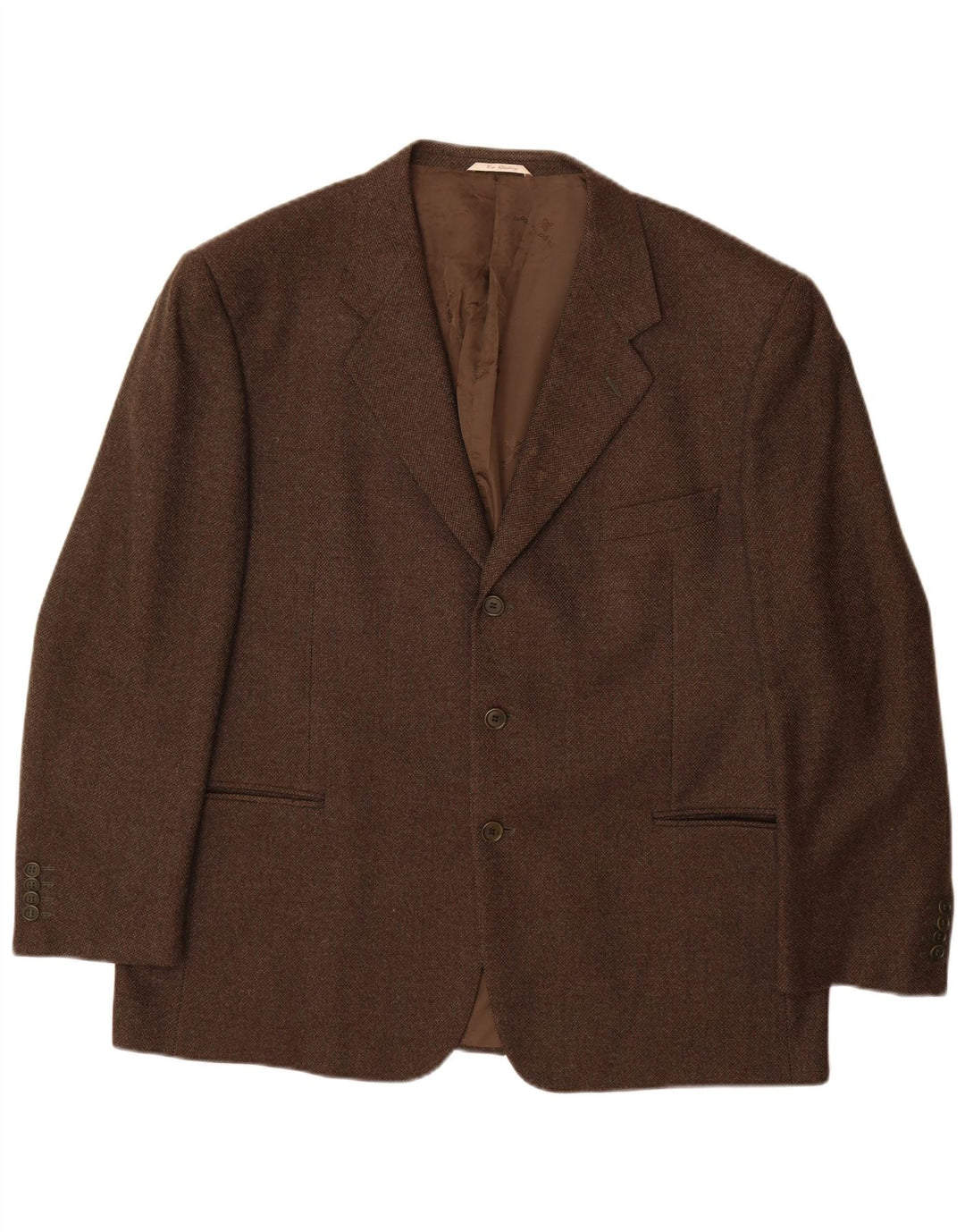 Biagiotti Uomo Chaqueta Blazer de 3 Botones para Hombre IT 58 4XL Lana Virgen Marrón