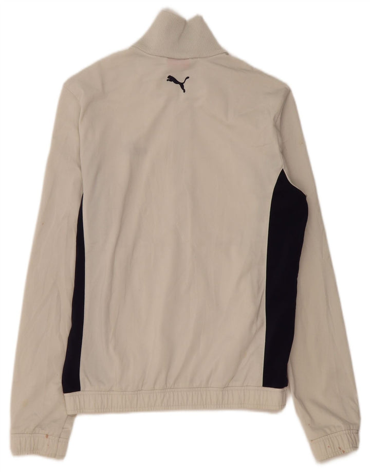 PUMA Chaqueta de chándal para hombre, talla pequeña, color blanco roto, poliéster