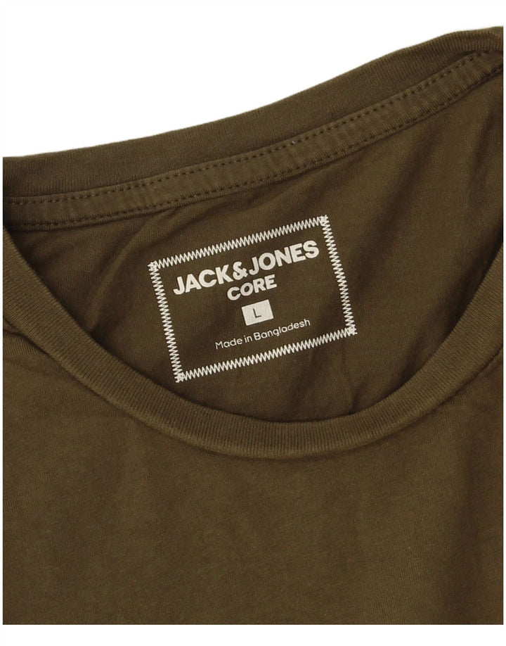 Jack & Jones Hombre Camiseta Top Large Khaki Algodón