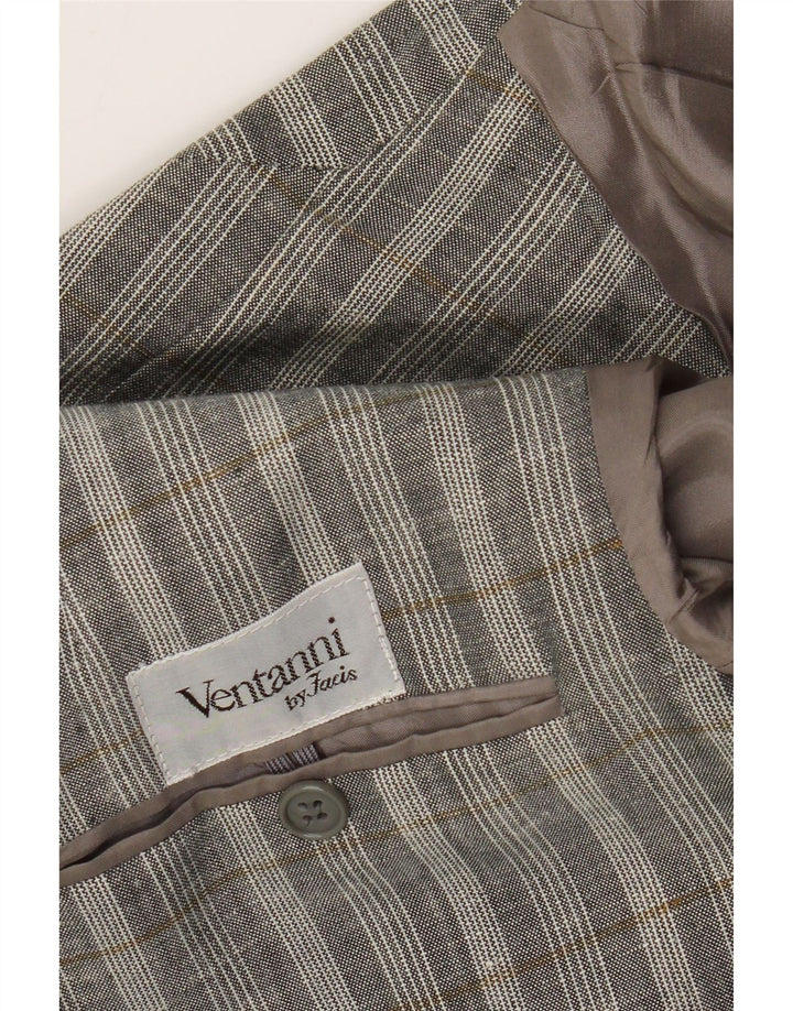 Facis Camisa vaquera de 2 botones para hombre UK 38 Medium Grey Check