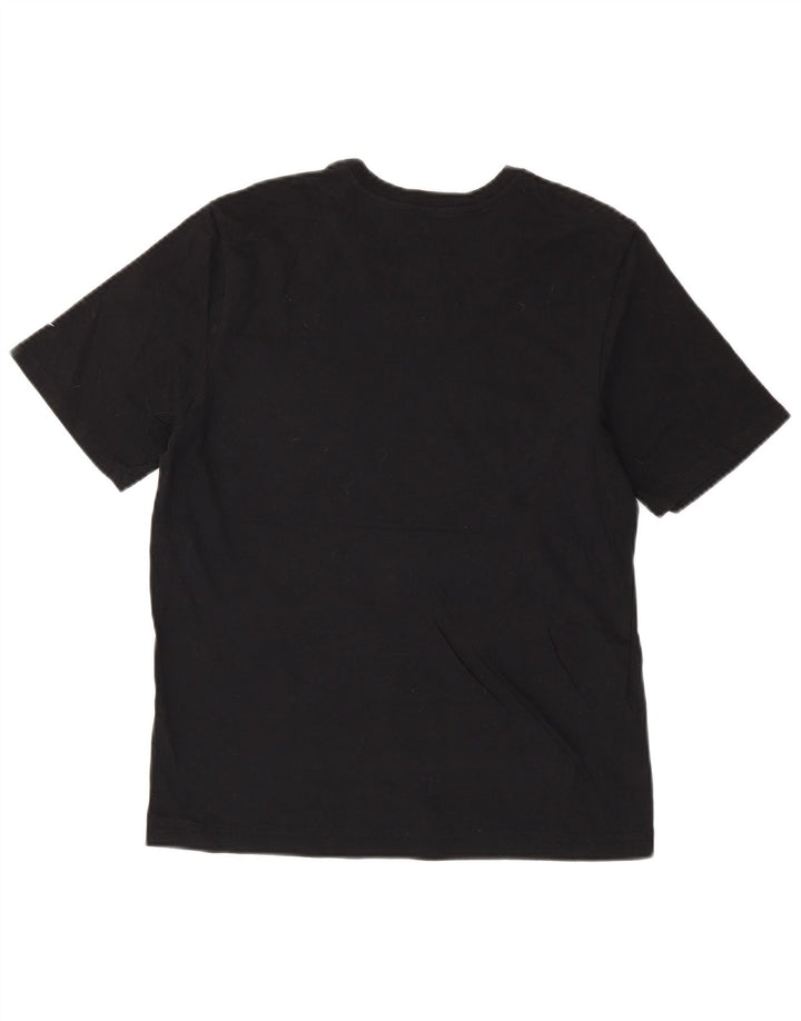 NIKE Camiseta gráfica de corte atlético para mujer UK 12 Medium Black Cotton