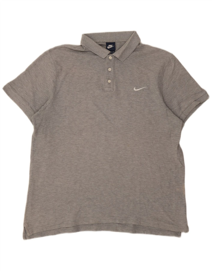 NIKE Mens Polo Shirt 2XL Grey Cotton