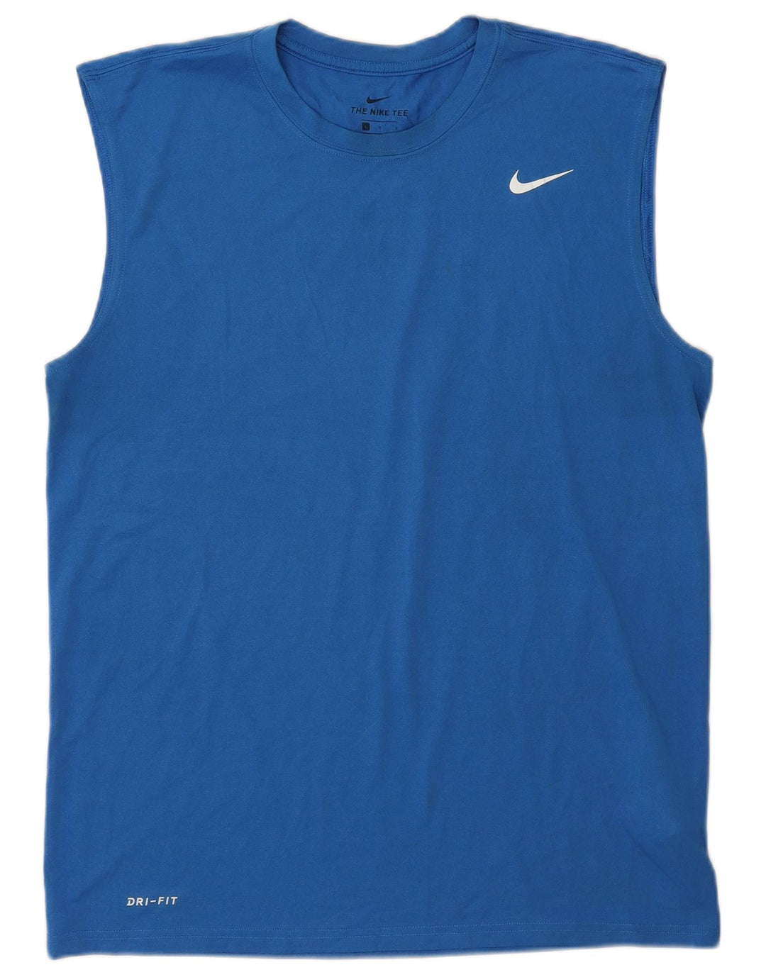 Nike - Camiseta sin mangas Dri Fit para hombre, poliéster azul grande