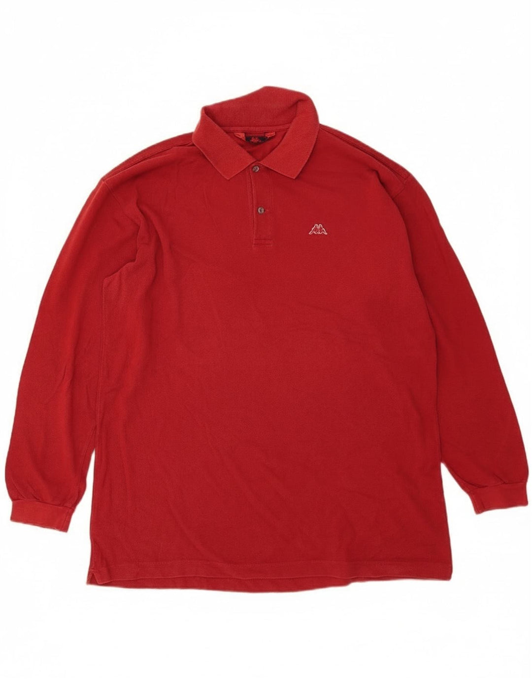 Kappa Polo De Manga Larga Para Hombre 2XL Algodón Rojo
