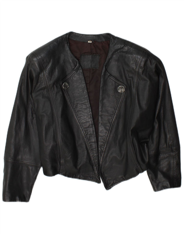 Jean Pierre Chaqueta abierta corta extragrande para mujer EU 34 XS Negro