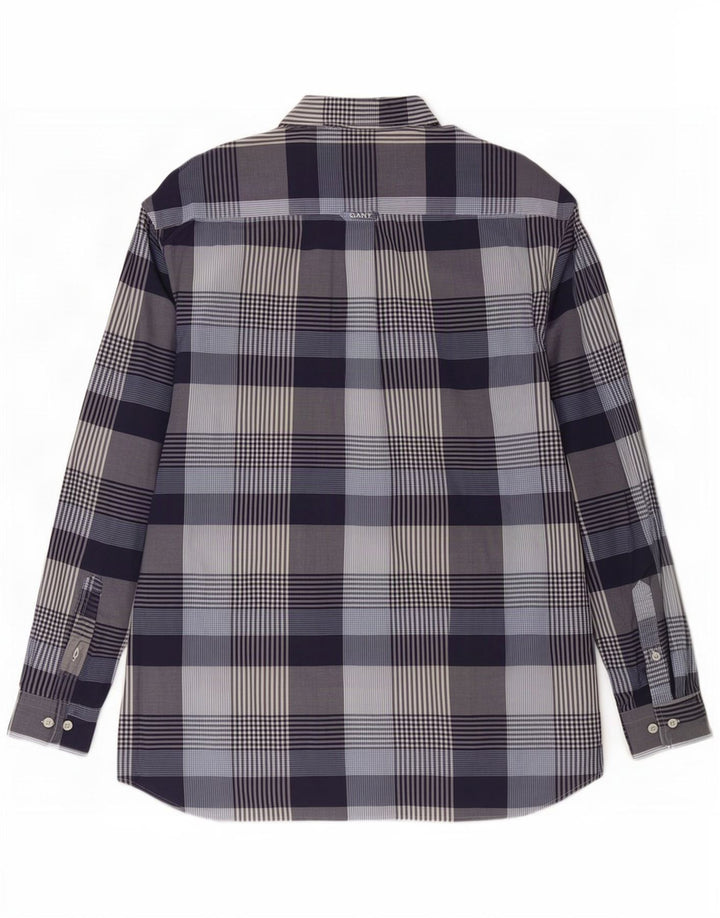 Gant Camisa Regular Fit XL De Algodón A Cuadros Azul Marino Hombre