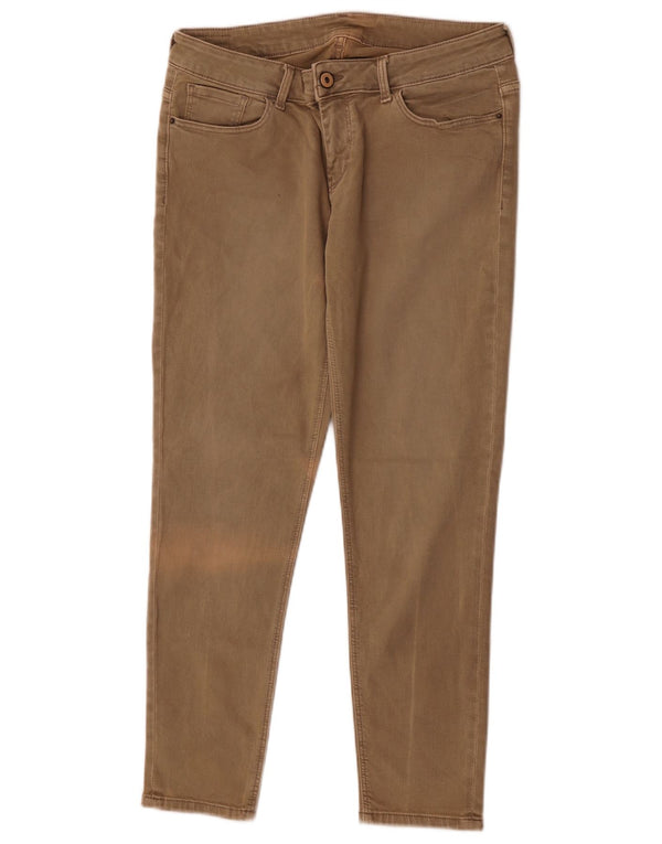 Zara Mujer Pantalones Casuales Slim EU 40 Medium W30 L26 Algodón Beige