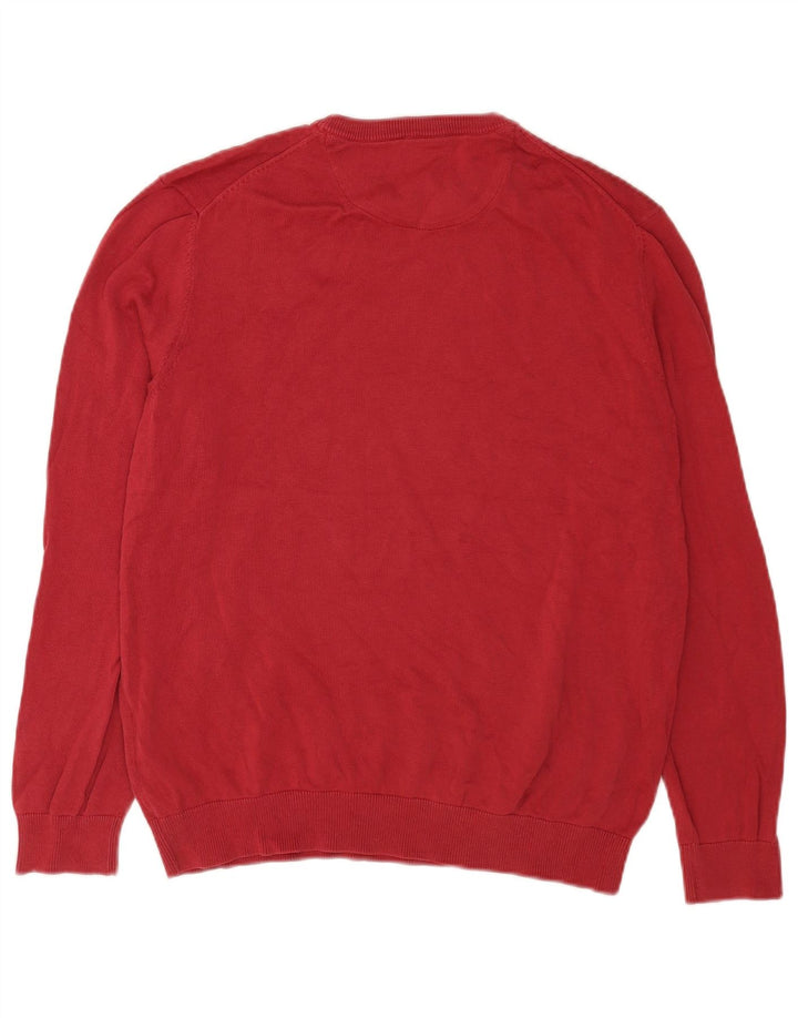 Timberland - Jersey de cuello redondo para hombre, talla grande, algodón rojo