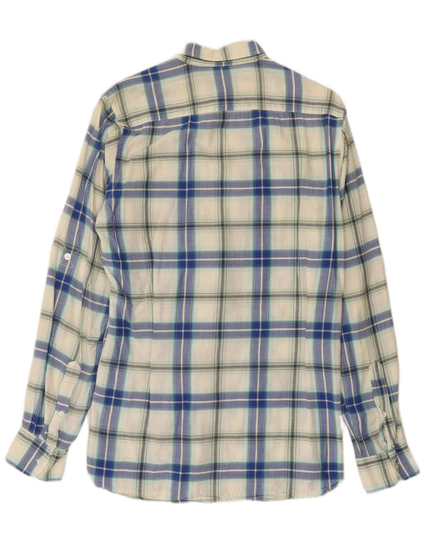Ted Baker Camisa de franela para hombre Talla 2 Pequeña Algodón a cuadros azul