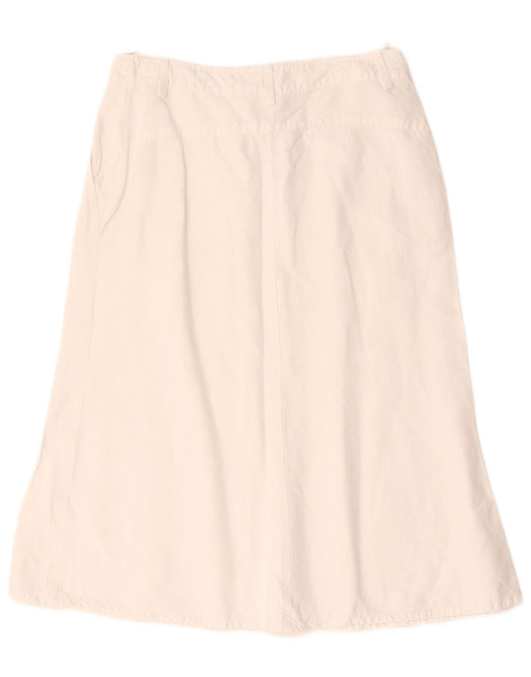Marella Falda Acampanada para Mujer UK 10 Small W28 Lino Blanco