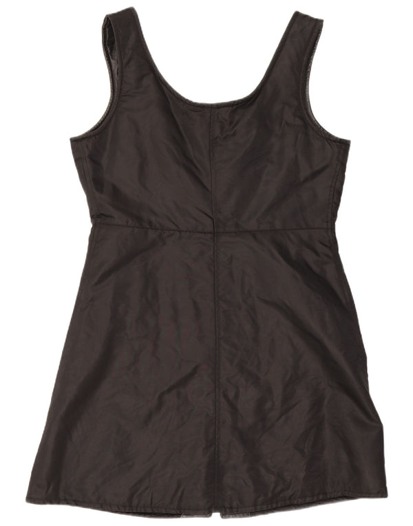 Vintage mujer A-Line vestido Reino Unido 12 medio negro