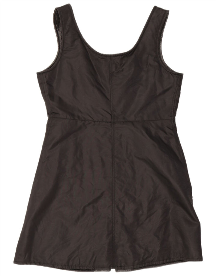 Vintage mujer A-Line vestido Reino Unido 12 medio negro