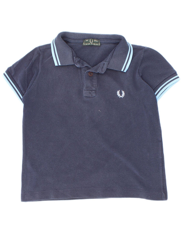 Fred Perry Polo para bebé niño 18-24 meses Algodón a rayas azul marino