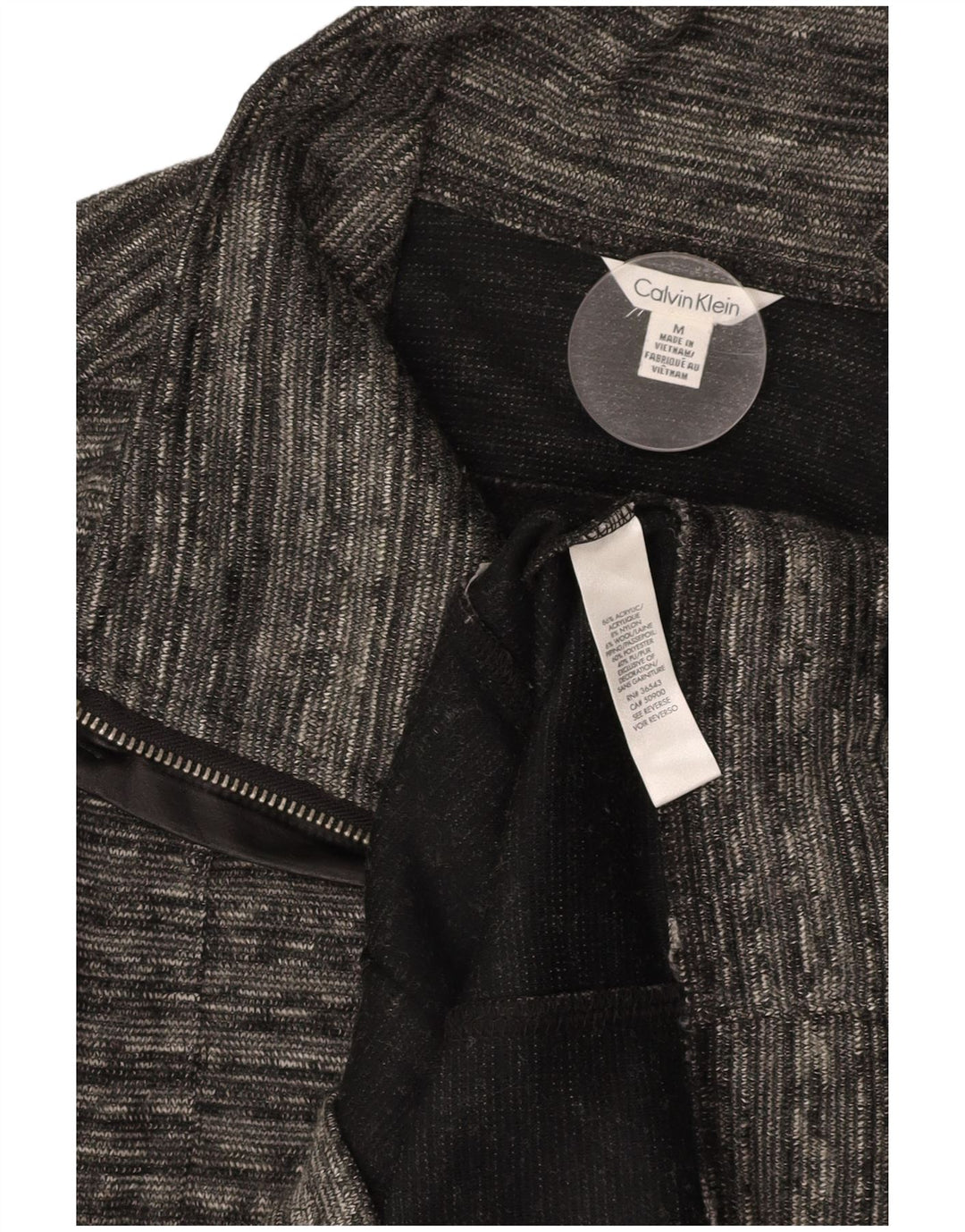 CALVIN KLEIN Cárdigan para mujer UK 40 Acrílico moteado gris medio