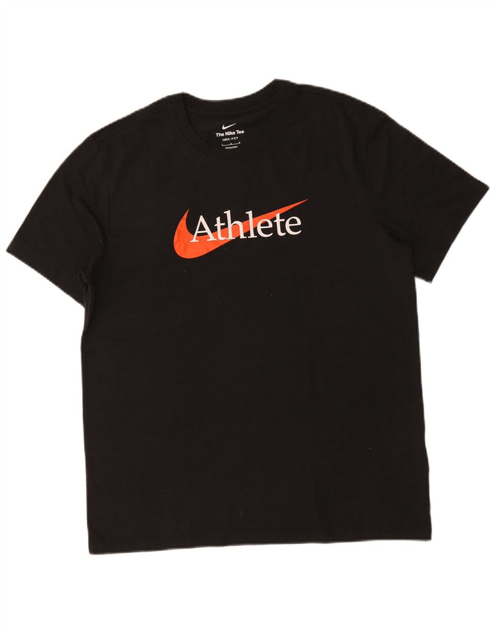 Nike - Camiseta gráfica para hombre, talla grande, algodón negro