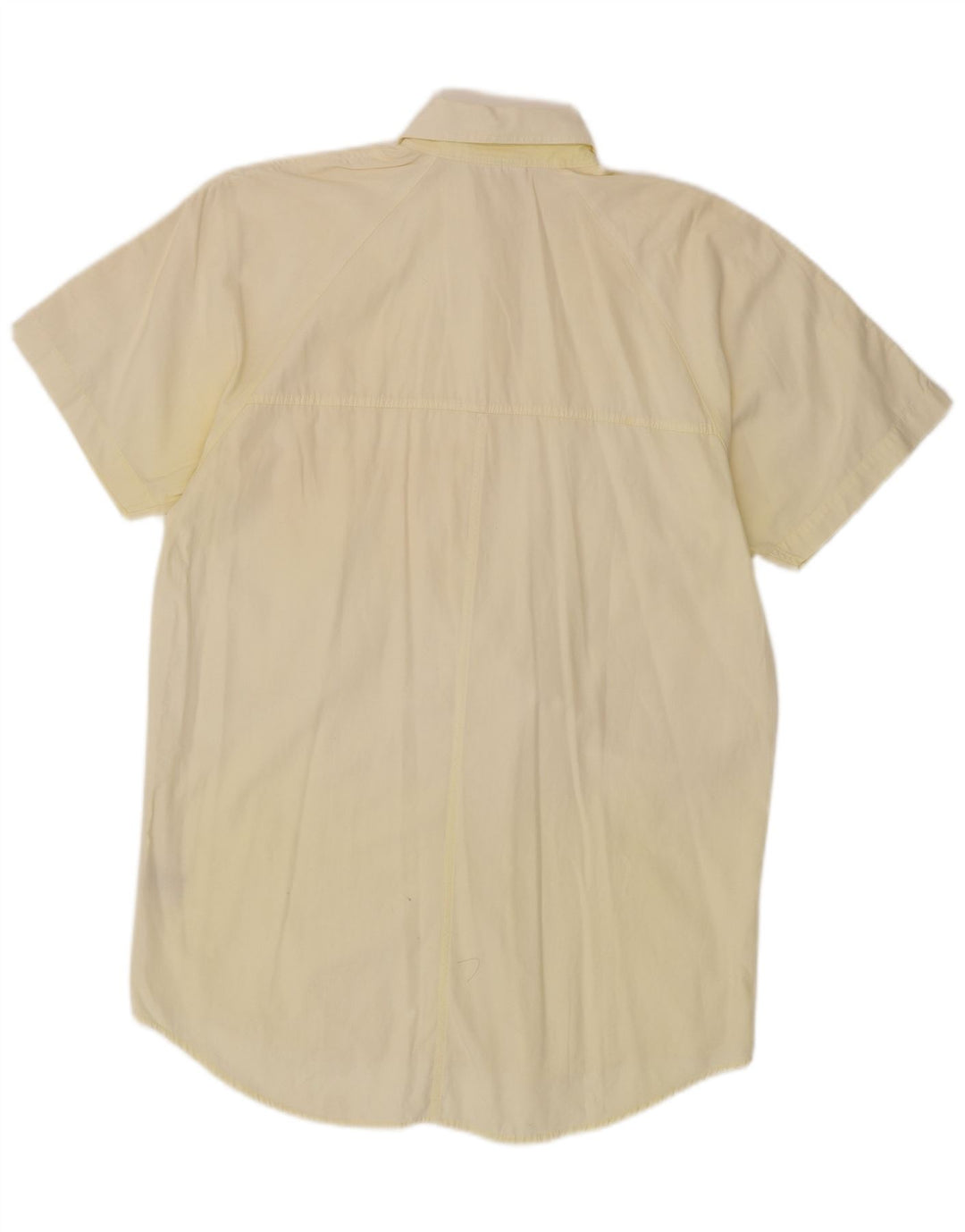 ADIDAS Camisa de manga corta para hombre Talla 14 1/2 Pequeña Algodón amarillo