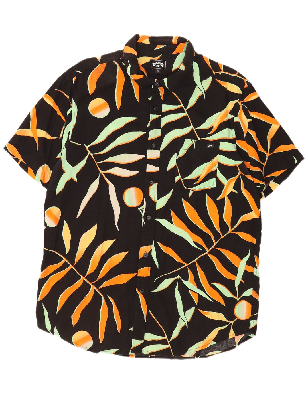 Camisa Billabong Hombre Manga Corta Grande Negro Floral