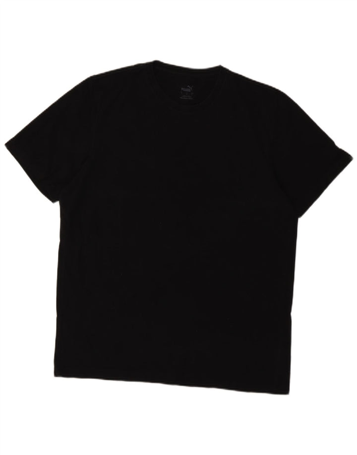 Puma - Camiseta para hombre, talla grande, algodón negro