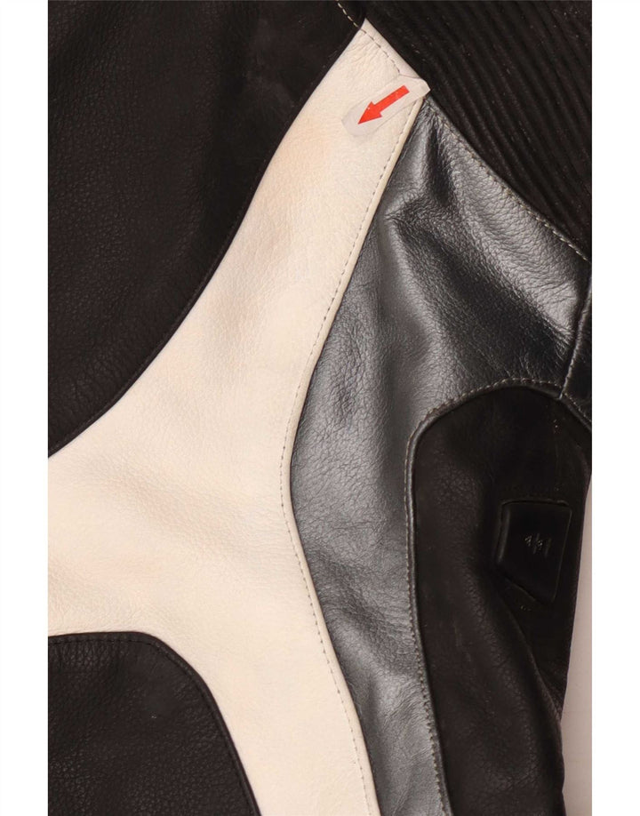 Giudici Chaqueta de carreras gráfica para hombre UK 36 Small Cuero color block negro
