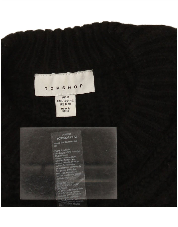 Topshop Jersey de cuello redondo extragrande para mujer, talla M, color negro