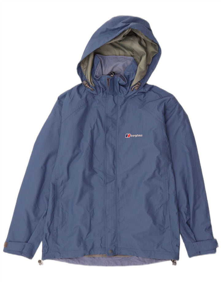 BERGHAUS Chaqueta impermeable con capucha para mujer UK 8 Small Blue Nylon
