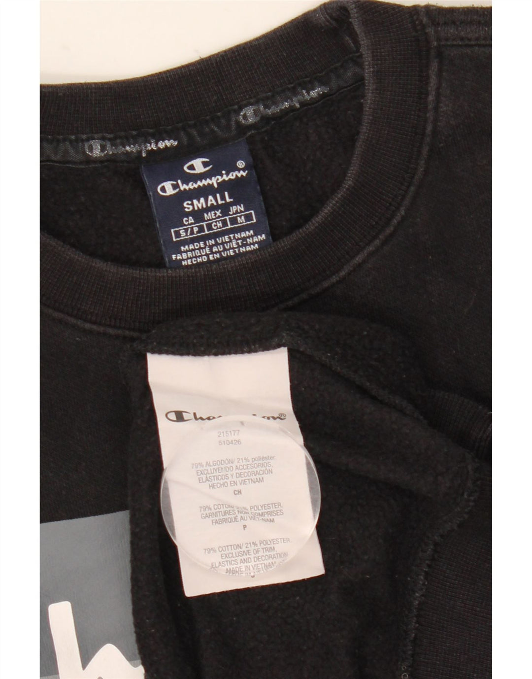 Champion Sudadera Con Estampado De Hombre, Jersey Pequeño De Algodón Con Bloques De Color Negro