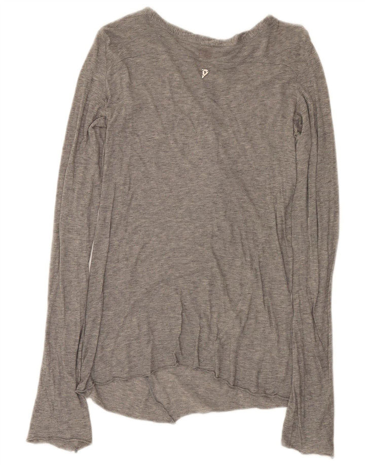 Dondup Top Mujer Manga Larga UK 8 Pequeño Gris Moteado