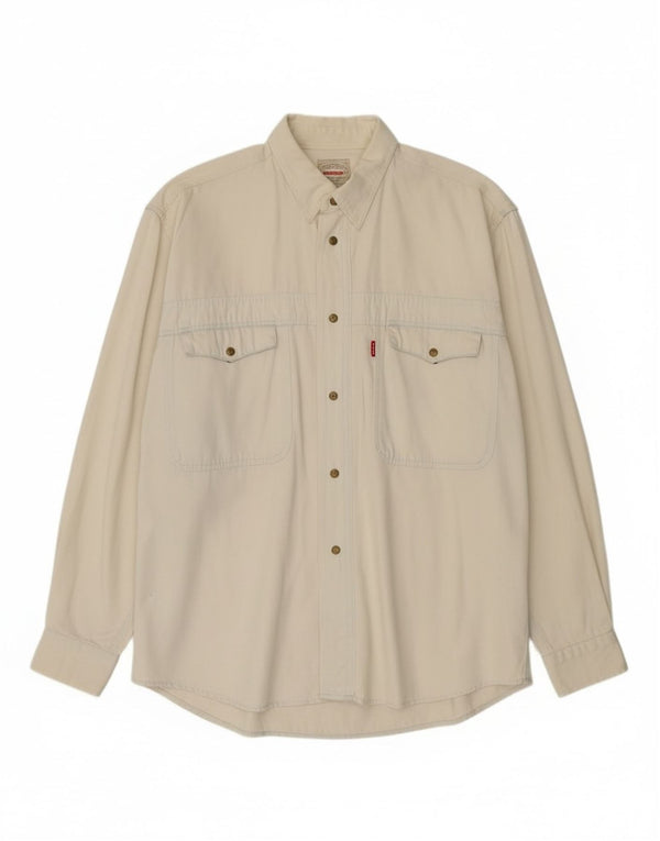 Carrera Camisa Vaquera Pequeña Para Hombre Blanco Roto