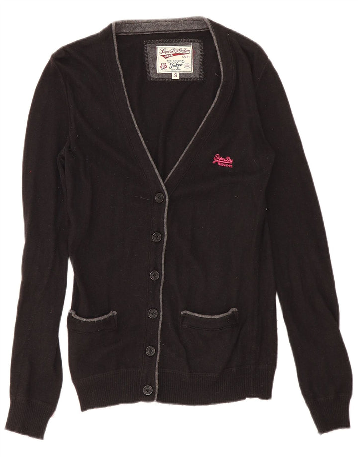Superdry Mujer Cárdigan Suéter UK 40 Small Negro