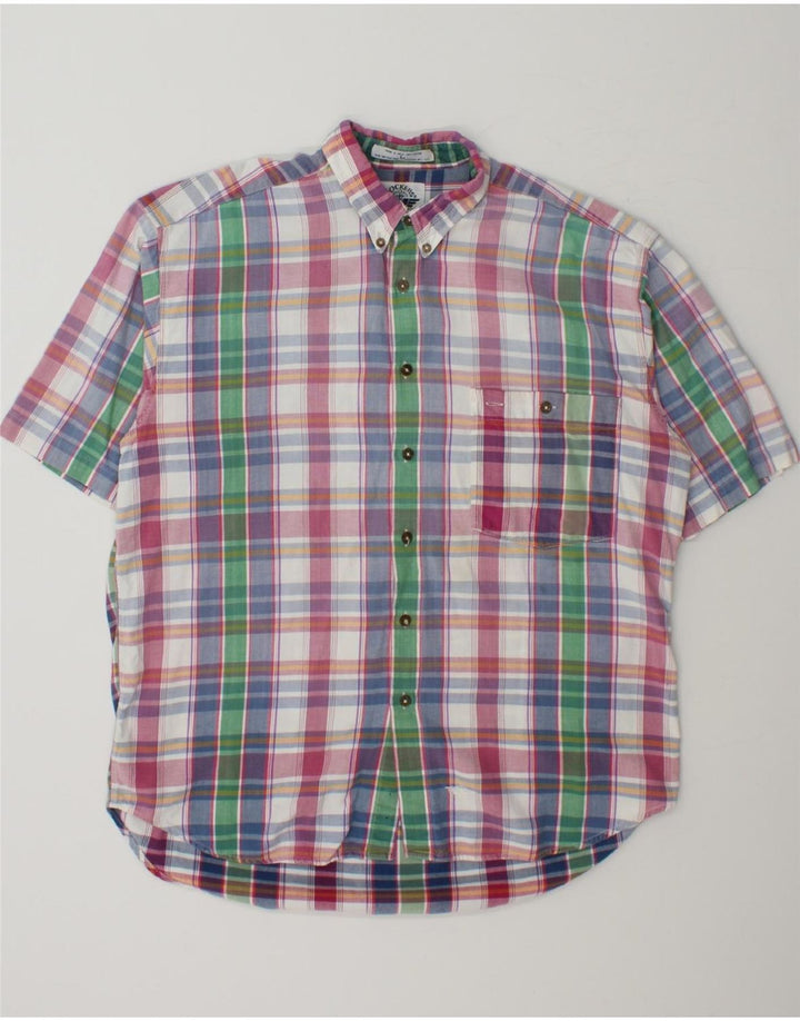 DOCKERS Mens Short Sleeve Shirt Large Multicoloured Check Cotton Vintage Dockers and Second-Hand Dockers from Messina Hembry 