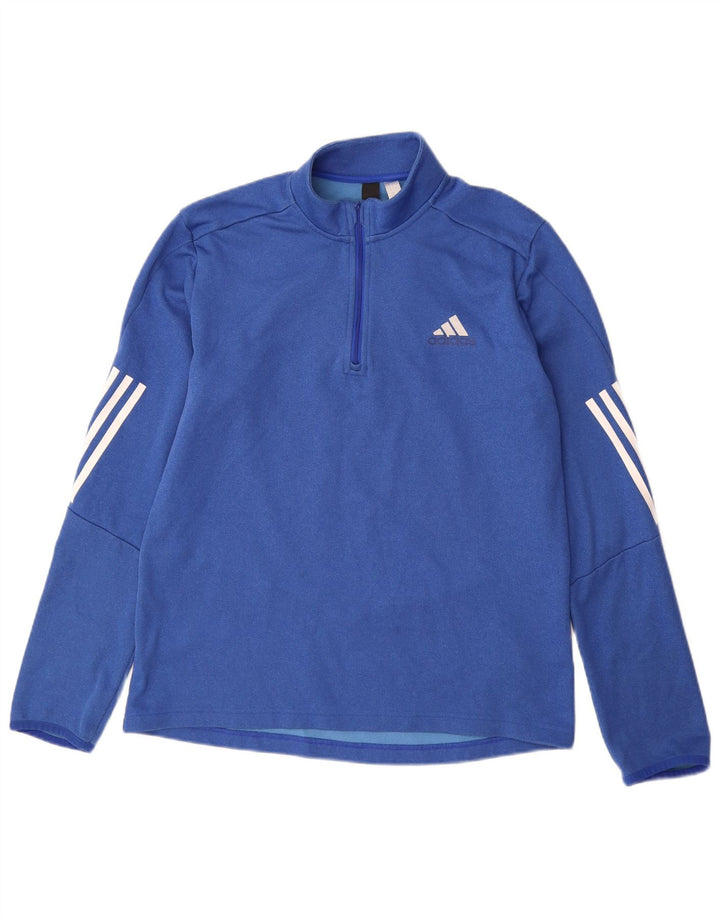 ADIDAS Hombre Aeroready Zip Neck Jersey Chándal Top Azul Medio